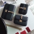 Valentino lock leather shoulder bag black